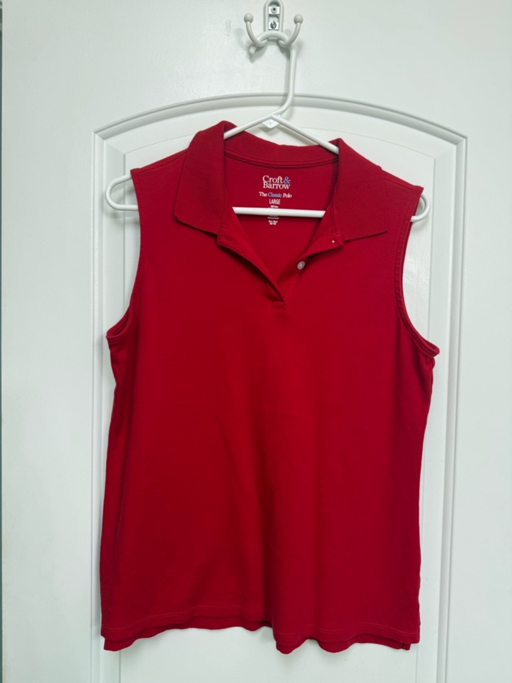 croft & barrow Red Sleeveless Polo Tank Top with Collar